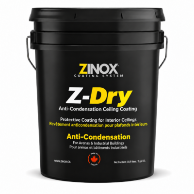 Z-Dry — revêtement acrylique argenté satiné pour plafonds et surfaces, chaudière de 18,9 L