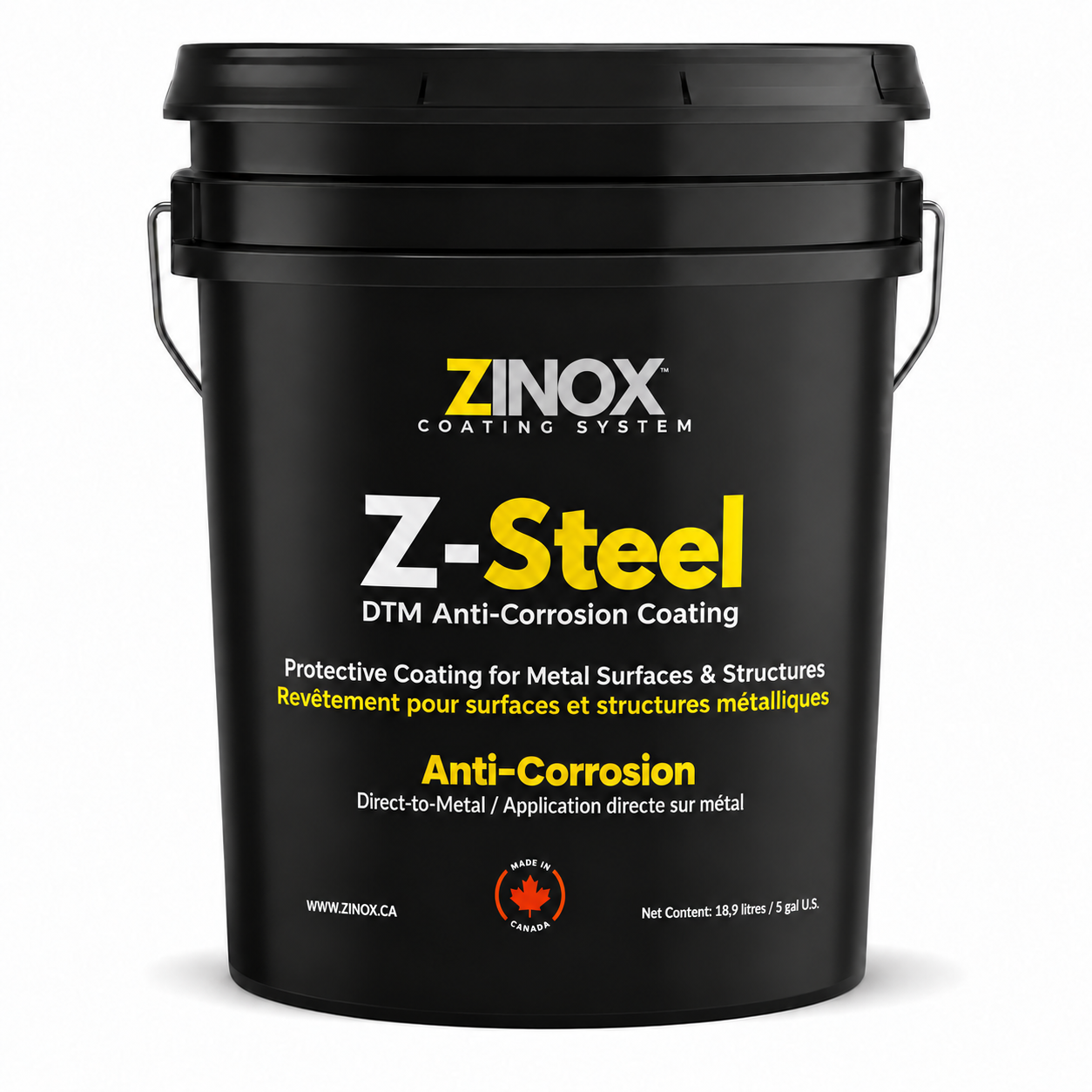 Z-Steel — chaudière de 18,9 L, revêtement DTM anticorrosion pour surfaces et structures métalliques